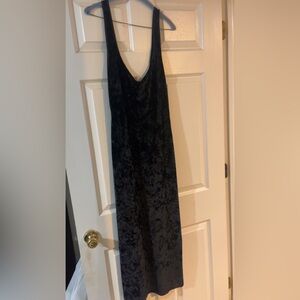 NWT vintage gold label black velvet long dress size medium